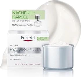 Eucerin Anti-Age Hyaluron-Filler + 3x Effect Tagespflege für trockene Haut LSF15 Refill, 50ml