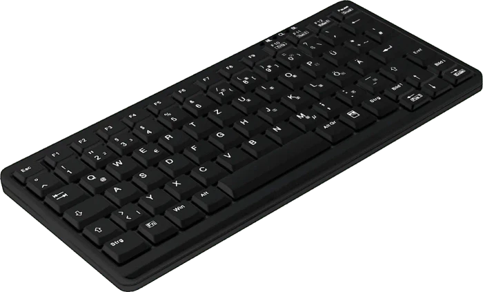 Contour Design Active Key kompakte Mini-Tastatur im Notebook-Design, hellgrau, PS/2, US