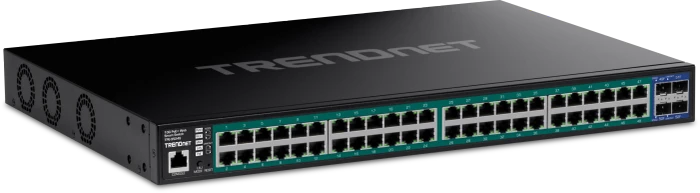 TRENDnet TPE Rackmount Gigabit Smart Switch, 48x RJ-45, 4x SFP+, 410W PoE+