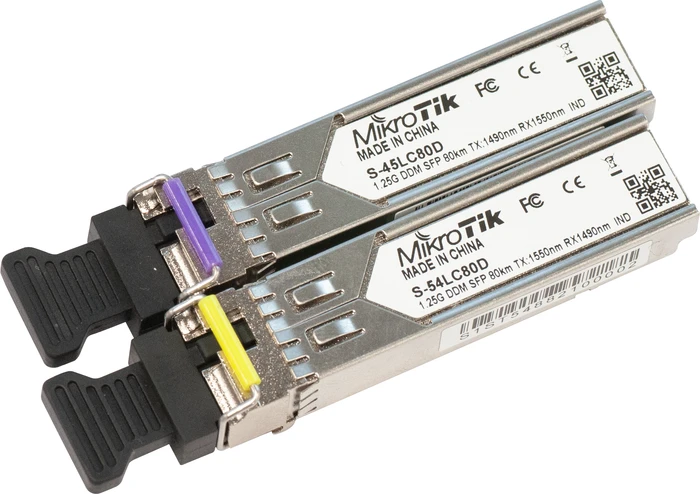 MikroTik RouterBOARD S-45/S-54 Gigabit LAN-Transceiver, LC-Duplex SM 80km, SFP, 2er-Bundle