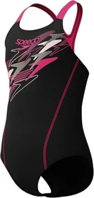 Speedo Medley Medalist mit Logo Badeanzug schwarz/pink (Junior)