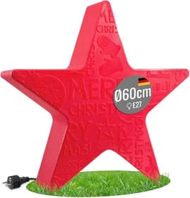 8 seasons design White Motiv Shining Star Merry Christmas 60cm rot LED 1x E27