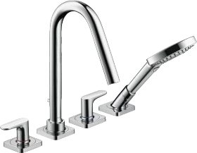Hansgrohe Axor Citterio M 4-Loch Fliesenrandarmatur mit Hebelgriffen und Rosetten chrom
