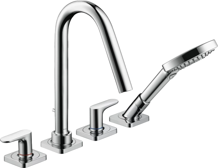 Hansgrohe Axor Citterio M 4-Loch Fliesenrandarmatur mit Hebelgriffen und Rosetten chrom