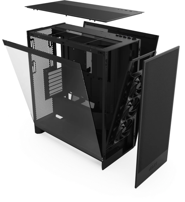 NZXT H7 Flow [2024] Matte Black, Glasfenster