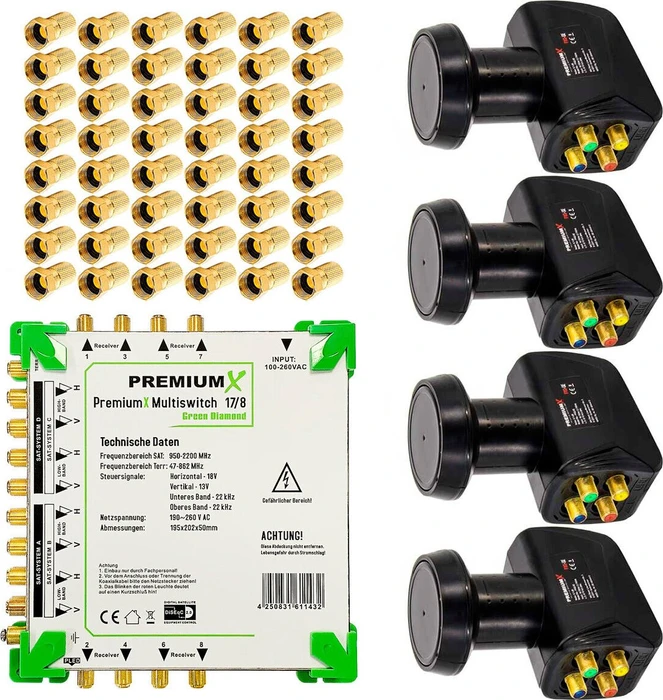 PremiumX PM-ECO 17/8 inkl. 4x Quattro LNB