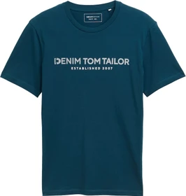 Tom Tailor Basic mit Logo-Print T-Shirt kurzarm tropical lagoon (Herren)