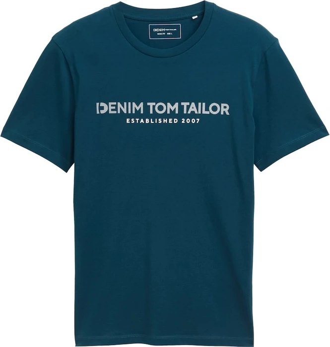 Tom Tailor Basic mit Logo-Print T-Shirt kurzarm tropical lagoon (Herren)