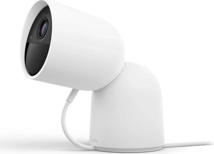 Philips Hue Secure Kamera, kabelgebunden mit Standfuß, weiß