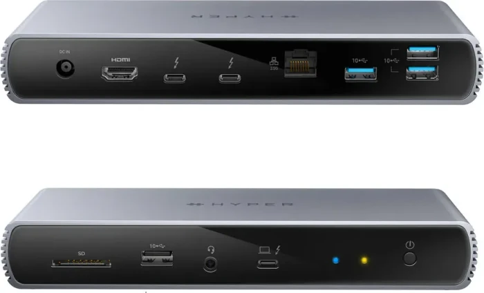 Hyper HyperDrive 11-Port Thunderbolt 4 Dock, Multiport-Adapter, grau, Thunderbolt 4 [Buchse]
