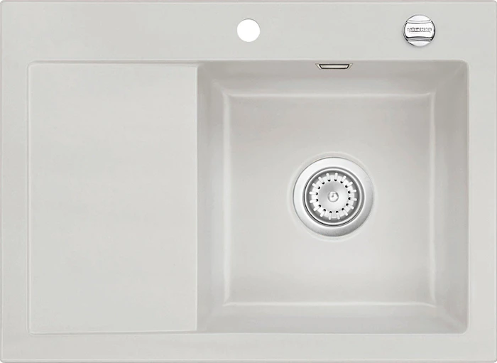 systemceram Mera 70 F Einbau Becken rechts mit Ablauffernbedienung alu