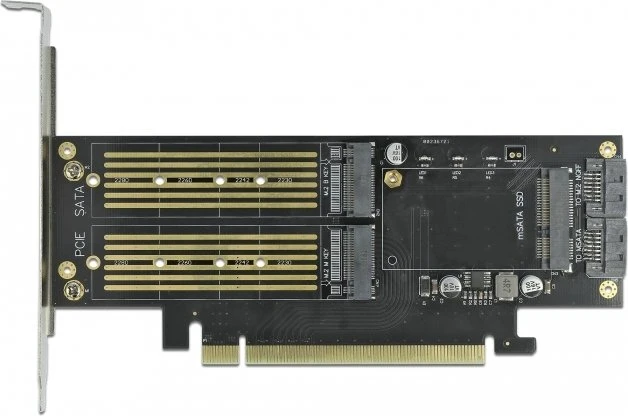 DeLOCK PCIe -> M.2 PCIe, SATA -> M.2 SATA, SATA -> mSATA