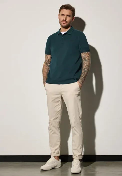 Street One Piquée mit Logo Poloshirt kurzarm endless green (Herren)