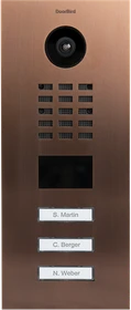 DoorBird D2103V IP Video Türstation mit 3 Ruftasten Bronze, Edelstahl V2A, gebürstet