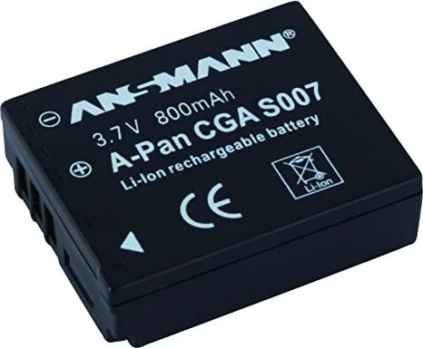 Ansmann Akku für Panasonic CGA-S007 | Li-Ion 3,7V 800mAh | Ersatzakku Digitalkamera Lumix DMC-TZ1 Image