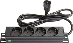 Good Connections 10" Aluminium Steckdosenleiste, 1HE, 4-fach, 250V, 1.8m