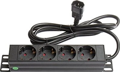 Good Connections 10" Aluminium Steckdosenleiste, 1HE, 4-fach, 250V, 1.8m