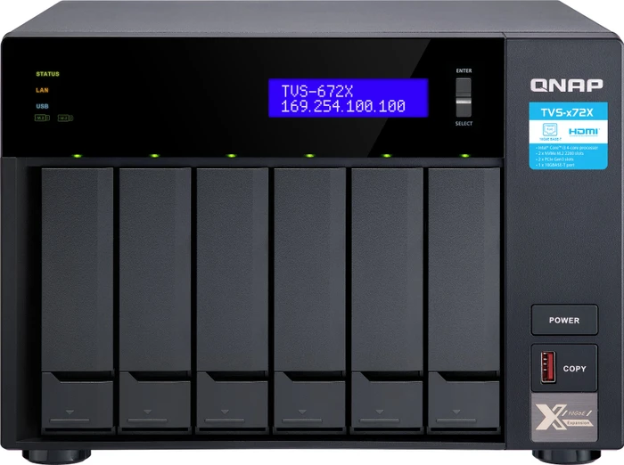 QNAP QuTS hero TVS-672X-i5-8G, 8GB RAM, 1x RJ-45 10GBase-T, 2x RJ-45 1000Base-T