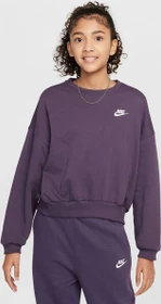 Nike Sportswear Club Fleece Sweatshirt dark raisin/white (Junior)