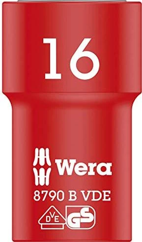 Wera 8790 B VDE Zyklop Außensechskant Steckschlüssel 3/8", 16x46mm