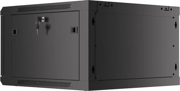 Lanberg 19" Wandschrank 6HE, hängend, Flat Pack, Glastür, IP20, RAL 9004, 600mm tief