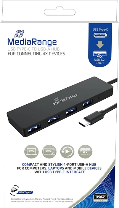 MediaRange USB-Hub, USB-C 3.0 [Stecker]