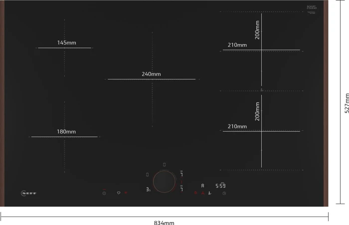 Neff N90 T68TVD Flex Design Induktionskochfeld autark (T68YYV4C0 + Z9802PFDY0 + Z9801TWDY0)
