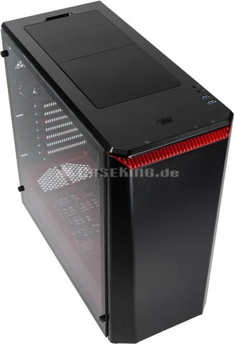 Phanteks Eclipse P400S Tempered Glass Edition schwarz/rot, Glasfenster, schallgedämmt