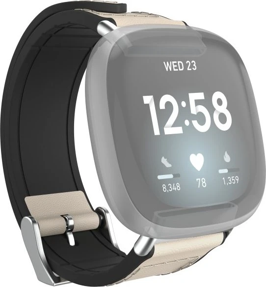 Hama Ersatzarmband Leder/Silikon für Fitbit Versa 3/Sense
