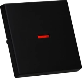 Busch-Jaeger Wippe mit roter Kalotte, schwarz matt