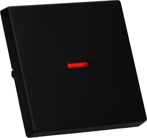 Busch-Jaeger Wippe mit roter Kalotte, schwarz matt