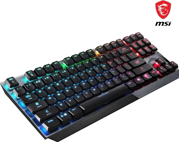 MSI Vigor GK50 Low Profile TKL, LEDs RGB, Kailh Choc LOW PROFILE WHITE, USB, DE