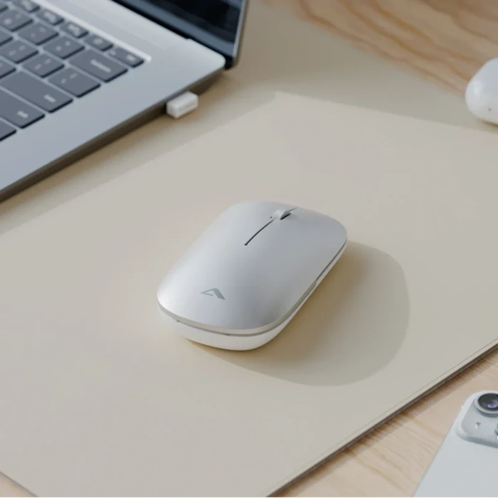 Alogic Hush USB-C Rechargeable Wireless Mouse Silver, USB/Bluetooth
