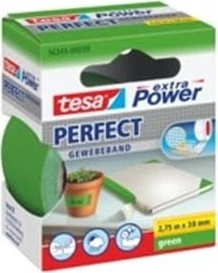 tesa extra Power Perfect grün, Gewebeband, 38mm/2.75m, 1 Stück
