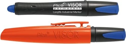 Pica-Marker Visor permanent Building Crayon Marker blau Drehbleistift 10mm blau, schwarz/blau