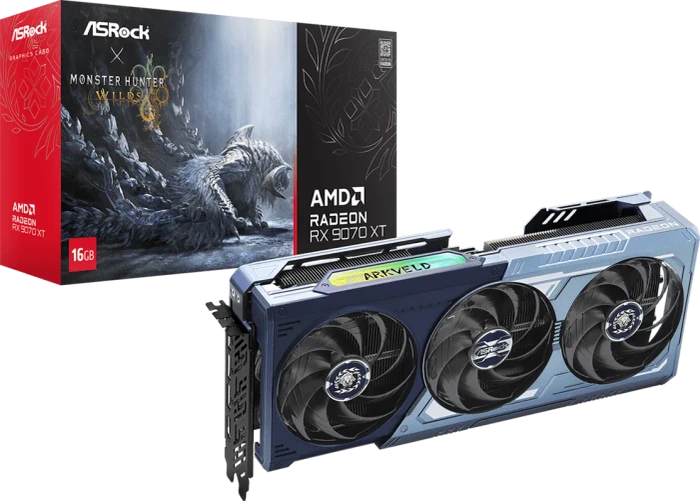 ASRock Radeon RX 9070 XT Monster Hunter Wilds Edition 16GB, RX9070XT MH 16G, 16GB GDDR6, HDMI, 3x DP