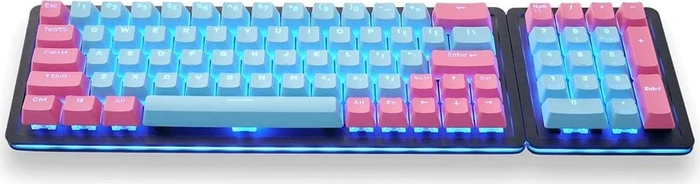Mountain Mineral Keycap Set, Kunststoff (PBT) Double-Shot, rosa/blau, 113 Tasten (104+9), ANSI-US