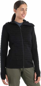 Icebreaker ZoneKnit Merino Isolierter Zip-Hoodie Funktionsshirt langarm schwarz (Damen)