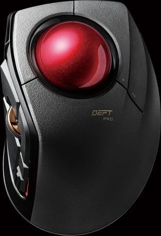 Elecom DEFT Pro M-DPT1MRXBK Wireless Trackball schwarz/rote Kugel, Rechtshänder, USB/Bluetooth