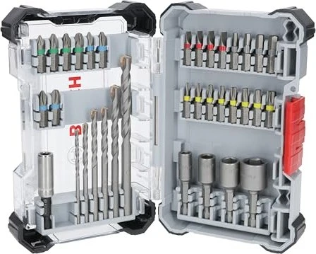Bosch Professional Extra Hard Bohrer-/Bits-/Steckschlüssel-Zubehörset inkl. Werkzeugbox, 35-tlg.