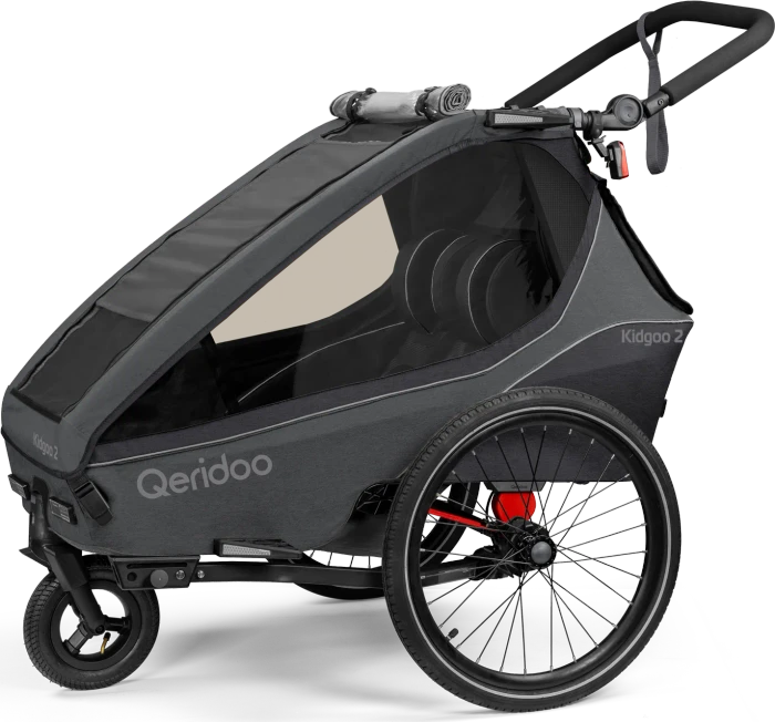 Qeridoo Kidgoo 2 Fahrradanhänger steel grey (Modell 2023)