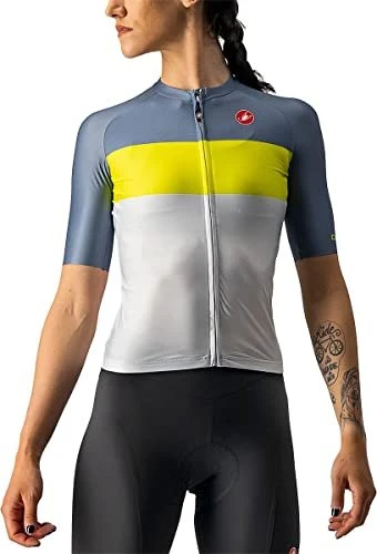 Castelli Aero Pro Trikot kurzarm silver gray/sulphur light steel (Damen)