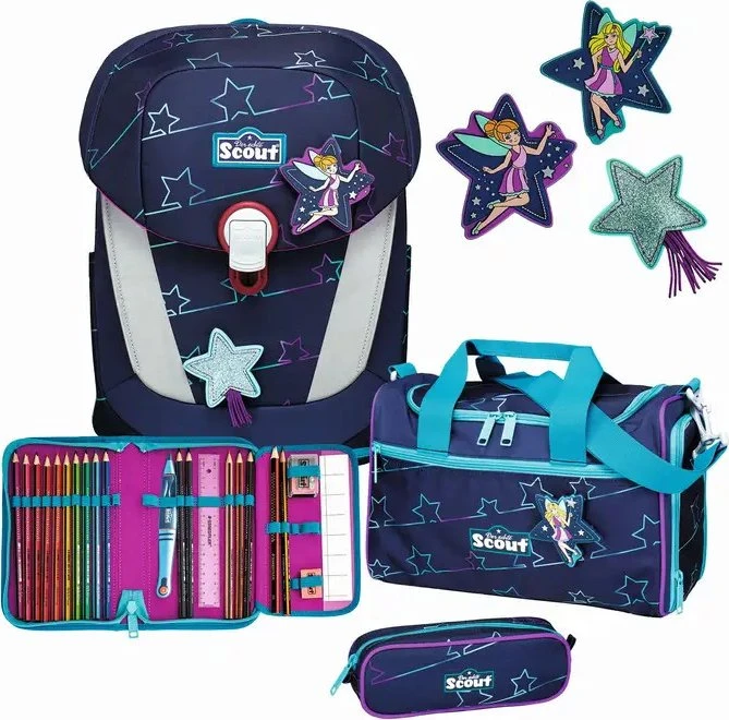 Scout Sunny II Blue Star Schultaschen-Set, 4-tlg.