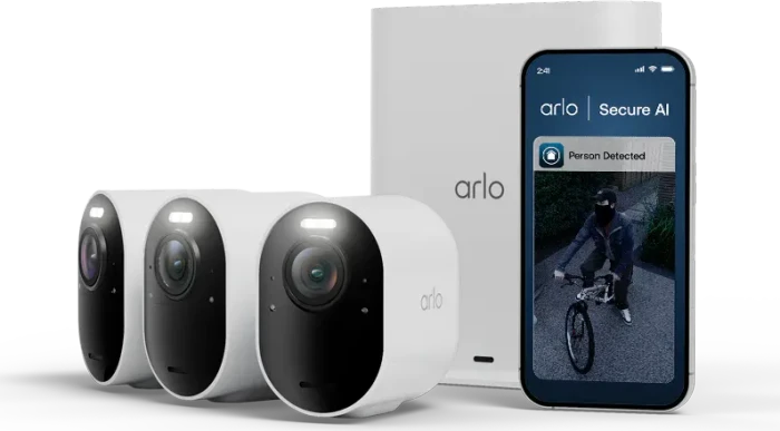 Arlo Ultra 3 weiß, inkl. Smart Hub, 3er-Pack