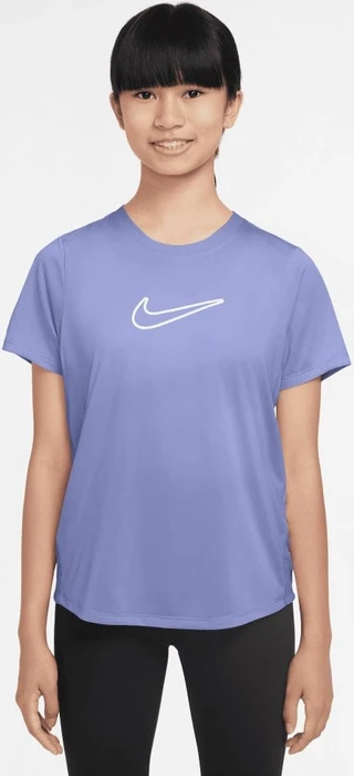 Nike One Fitted Dri-FIT Funktionsshirt kurzarm light thistle/white (Junior)