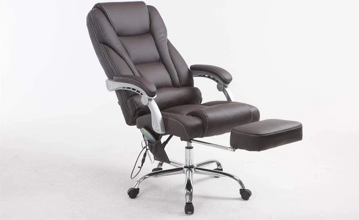 CLP Pacific V2 Kunstleder Bürostuhl mit Massagefunktion, braun