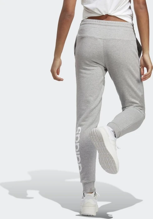 adidas Essentials Linear French Terry Cuffed Trainingshose lang medium grey heather/white (Damen)