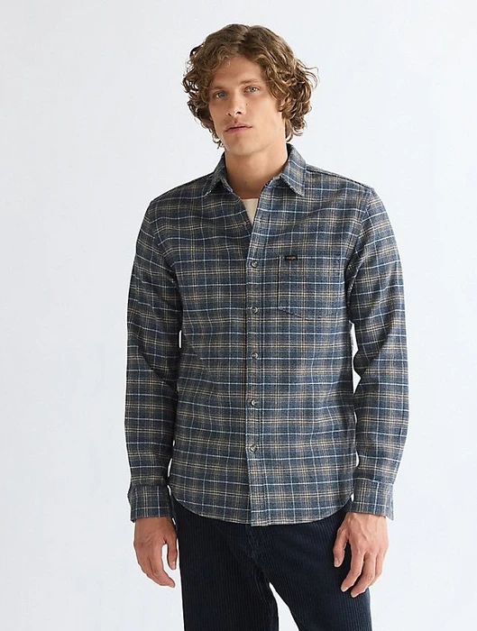 Wrangler Regular 1 Pocket Hemd langarm dark navy (Herren)