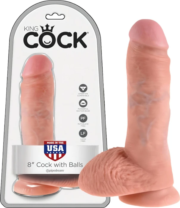 Pipedream King Cock 8" Cock with Balls flesh