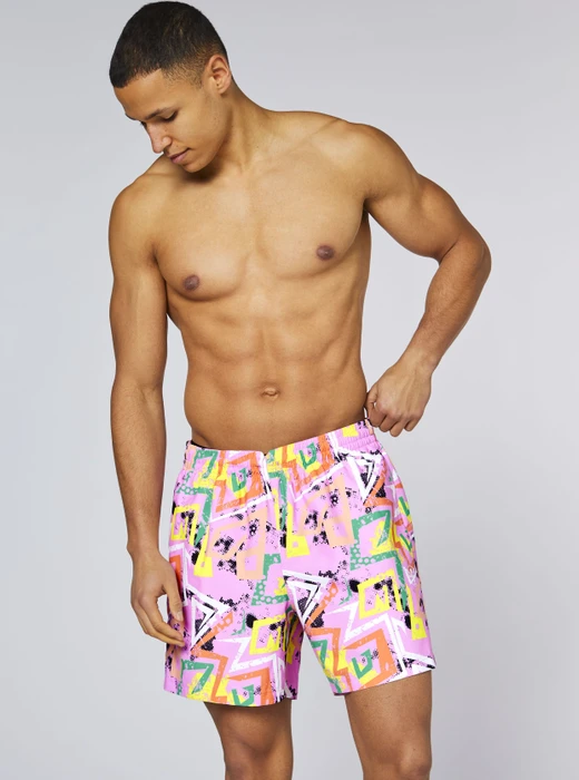 Chiemsee Retro-Allover-Design Badeshorts orchid (Herren)